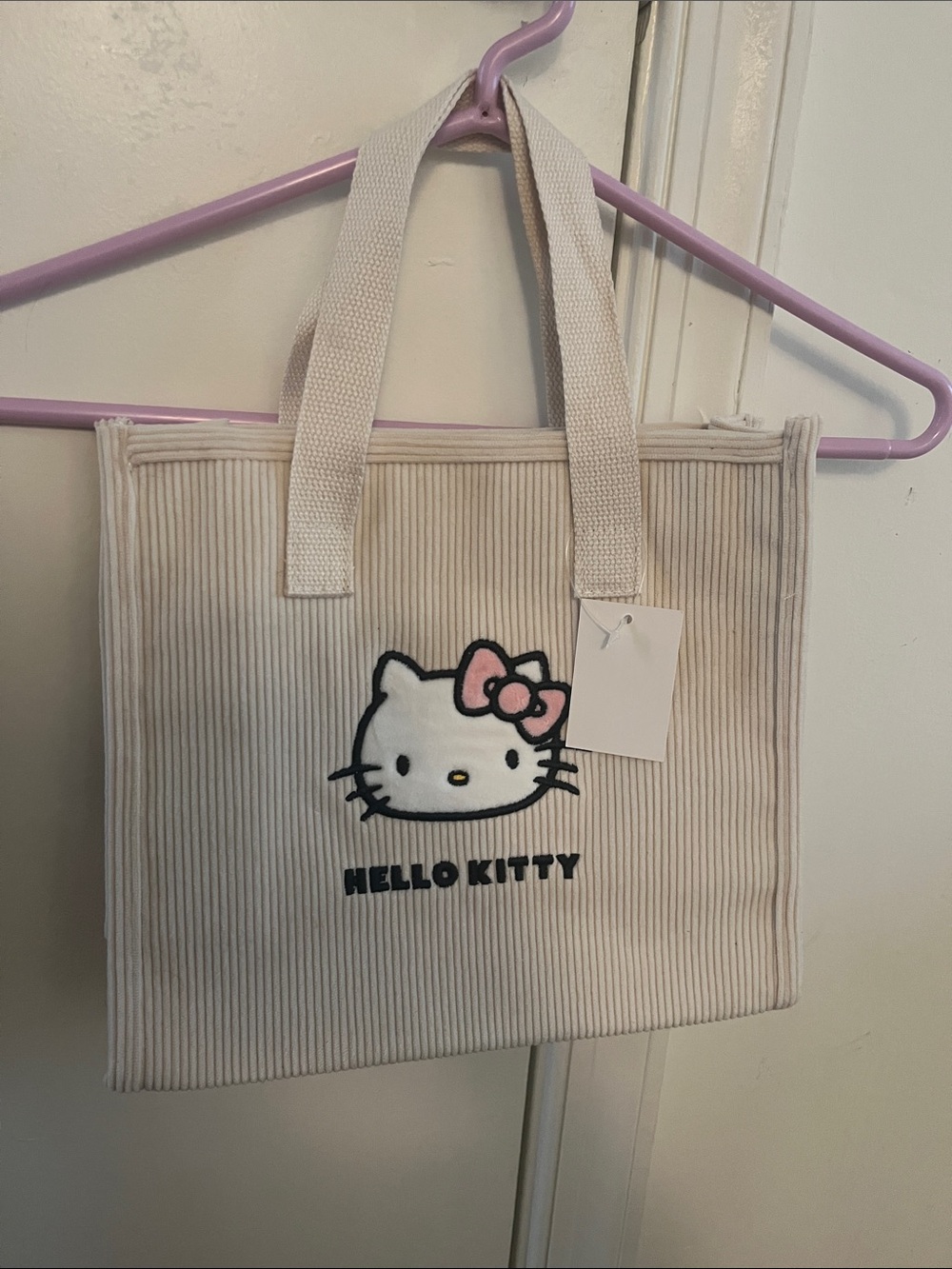 Hello Kitty Cream Corduroy Mini Tote